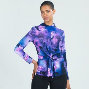 NWT Clara Sunwoo Front tie top Deep Sea Print